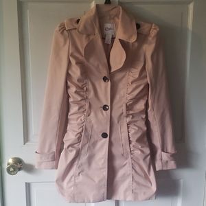 Ruched Trench Coat SUPER Cute XS